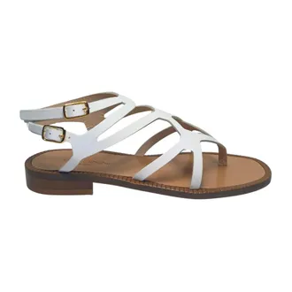 Baldinini Flat Sandals, female, White, Size: 11 US Nappa Sandals