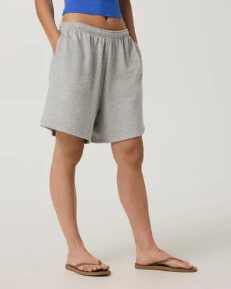 Vuori Clothing Sedona Retro Boyfriend Shorts | Light Heather Grey | Medium