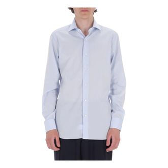 Barba Casual Shirts, male, Blue, Size: 3XL Camicia in popeline di cotone