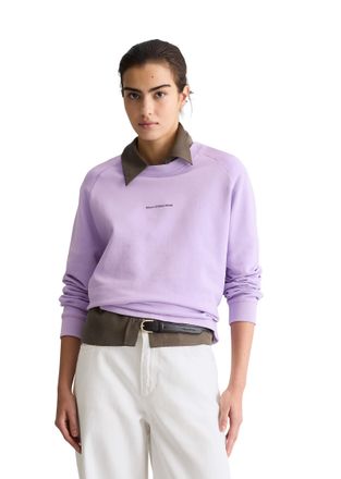 Marc O'Polo Denim Sweatshirt MARC OPOLO DENIM, Damen, Gr. XL, wild orchid, angeraute Sweatware, Obermaterial: 100% Baumwolle, relaxed fit normal, Rundhals, Rippb&uuml;ndchen