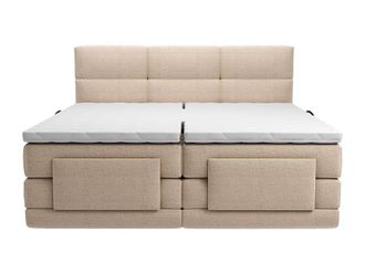 VENTE-UNIQUE.COM Cama continental boxspring tela beige