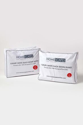 Homescapes Luxury White Duck Down 13.5 Tog All Seasons Duvet | Size: Super King