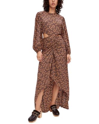 Maje Ricateli Silk-Blend Maxi Dress