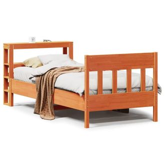Berkfield Home Bed Frame without Mattress Wax Brown 100x200 cm Solid Wood Pine