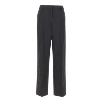 Birgitte Herskind Powel Wol Lage Taille Broek - Dames - Broeken - Zwart - Maat: S Wol