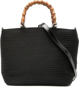 Gucci Borsa a tracolla in nylon e bamb&ugrave; XX secolo - Nero