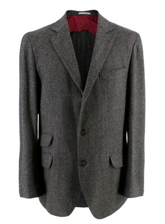 Brunello Cucinelli Grey Cashmere Blazer Size S