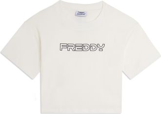 Freddy T-shirt Cropped in Jersey di Cotone con Logo FREDDY
