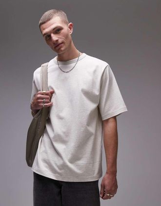 Arket heavyweight jersey oversized T-shirt in off white