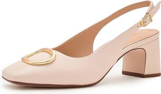 Clarks Fernie Sling Womens Shoes Cream Leather : 6.5 B - Medium