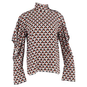 Marni Marni Uitgesneden Gedrukte Coltrui in Multicolor Zijde