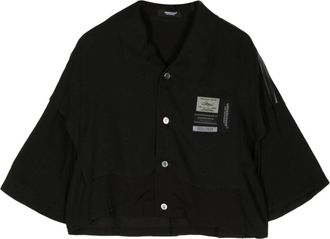 Undercover name-tag button-up shirt - women - Rayon/Polyester - 2 - Black