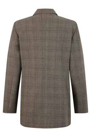 Pinko Double-Breasted Patterned Jacquard Blazer - Beige