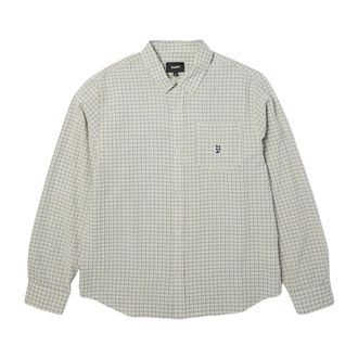 HUF Megablast Ls Woven Top - Heren - Casual Overhemden - Beige - S - Katoen - Overhemden