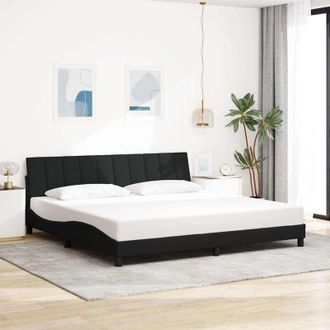 vidaXL Cama Sin Colch&oacute;n Tela Negro 200x200 Cm Vidaxl