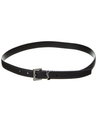 Saint Laurent Cassandre Thin Leather Belt