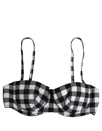 Dolce & Gabbana Gingham Check Underwire Bikini Top - Black