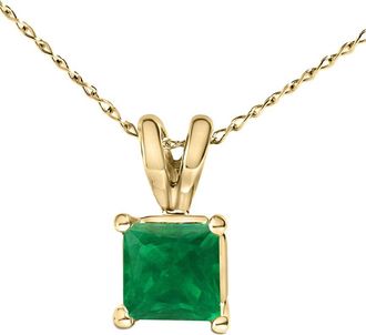 House of Brilliance Haus Of Brilliance Colorful Gemstones 14K 0.50 Ct. Tw. Emerald Pendant Necklace