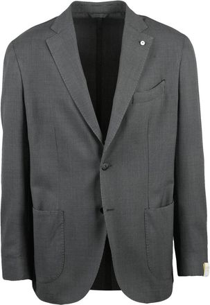 L.B.M. 1911 Grey Virgin Wool Rounded Jacket