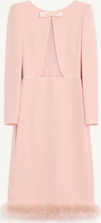 Valentino Abito Midi In Cady Couture Con Piume Donna ROSE 36