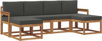 vidaXL Conjunto De Sof&aacute;s De Exterior 6 Uds. Natural Y Antracita Vidaxl