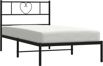 vidaXL Estructura cama sin colchón con cabecero metal negro 90x200 cm Vidaxl