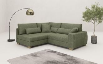 Mr. Couch Ecksofa »Hilla L-Form« Mit Federkern, wahlweise mit Bettfunktion und Taschenfederkern