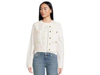 Paige Kiya Jacket In Toasted Ecru Womens Jacket Toasted Ecru : XL, Cotton/Elastane
