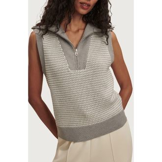 Varley Peterson Half Zip Knit Sweater in Grey/white at Nordstrom, Size Xx-Small