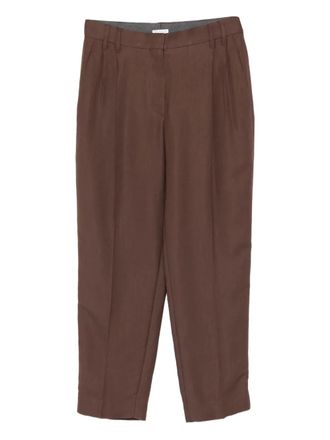 Brunello Cucinelli pleated-details trousers - Bruin