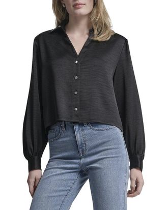DKNY Stud Collar Y-Neck Shirt