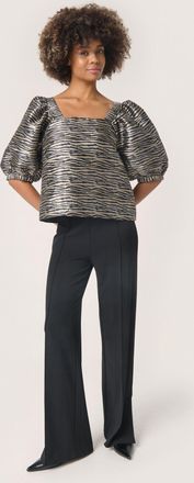 Soaked In Luxury Blouse met korte mouwen Regular fit Zebra Jacquard animal