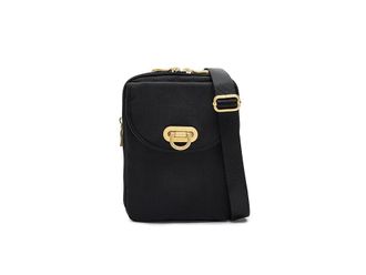 Baggallini Coastal Flip Lock Venture Crossbody Cross Body Womens Handbags Black W/ Gold Hardware, Nylon