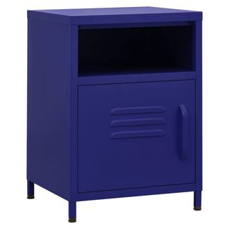 Berkfield Home Nightstands 2 pcs Navy Blue 35x35x51 cm Steel | Size: 35 x 35 x 51 cm