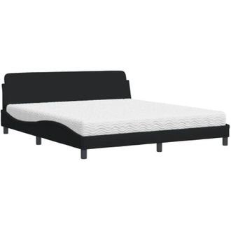 vidaXL Vidaxl - Cama Con Colch&oacute;n De Tela Negro 180x200 Cm