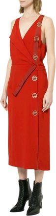 Dion Lee Folded Satin Crepe Sleeveless Midi Dress In Red
