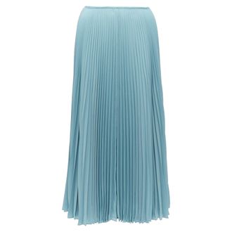 Joseph Abbot blue accordion pleats center seam round table skirt FR34 XS