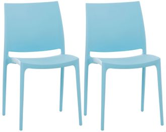 Clp Clp - Set De 2 Sillas Apilables Maya Azul Claro