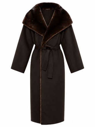Yves Salomon 120 cm Brown Double-Faced Wool and Cashmere Coat