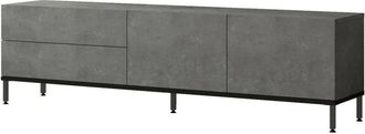 Dmora Dmora - Mueble De Televisi&oacute;n Djamanc, Aparador De Sal&oacute;n, Mueble Bajo Para Tv, Base De Pared Equipada, 170x36h46 Cm, Plata Y Negro