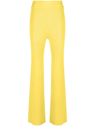 Remain high-waisted knitted trousers - women - Viscose/Polyamide - 44 - Yellow