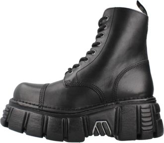 New Rock Stijlvolle Veterschoenen - Dames - Veterlaarzen - Zwart - 36 EU - Schoenen