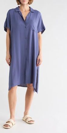 Nordstrom Rack Everyday Button-Down Beach Cover-Up Tunic in Blue Indigo at Nordstrom Rack, Size X-Small