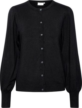 Kaffe Zwart Diep Vest met Pofmouwen - Dames - Vesten - Zwart - 2XL - Truien & Vesten