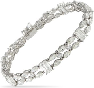 Luxury Bazaar 18K White Gold 14.40ct Diamond Bracelet ALB-20010