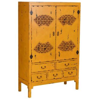 Wanderlust Deco Armario de madera envejecido 96 x 40 x 150h cm
