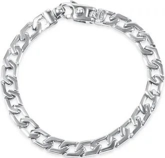 Pompeii3 Braccio Mens 26 Gram Trap Link Solid Silver Bracelet 8.5 Size: 8.5