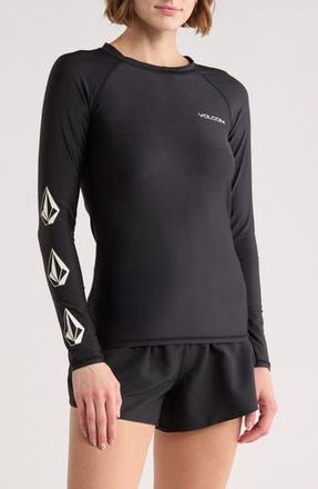 Volcom Hi Tide Long Sleeve Rashguard in Black at Nordstrom Rack, Size Large