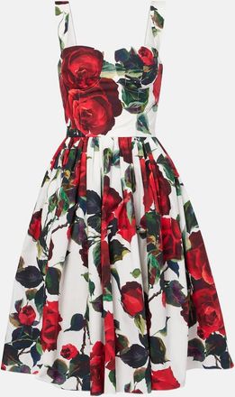 Dolce & Gabbana Abito midi in popeline di cotone