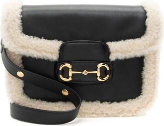 Gucci Black Shearling & Leather Horsebit 1955 Small Bag (Authentic Pre-Loved)